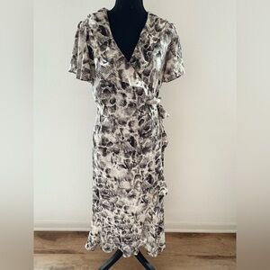 Miss Me Snakeskin Print Ruffle Wrap Dress - Size M